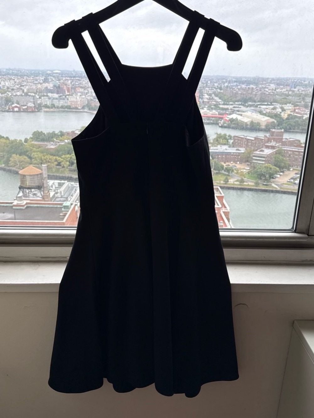 French Connection Black Mini Dress with Strappy Shoulder Detail